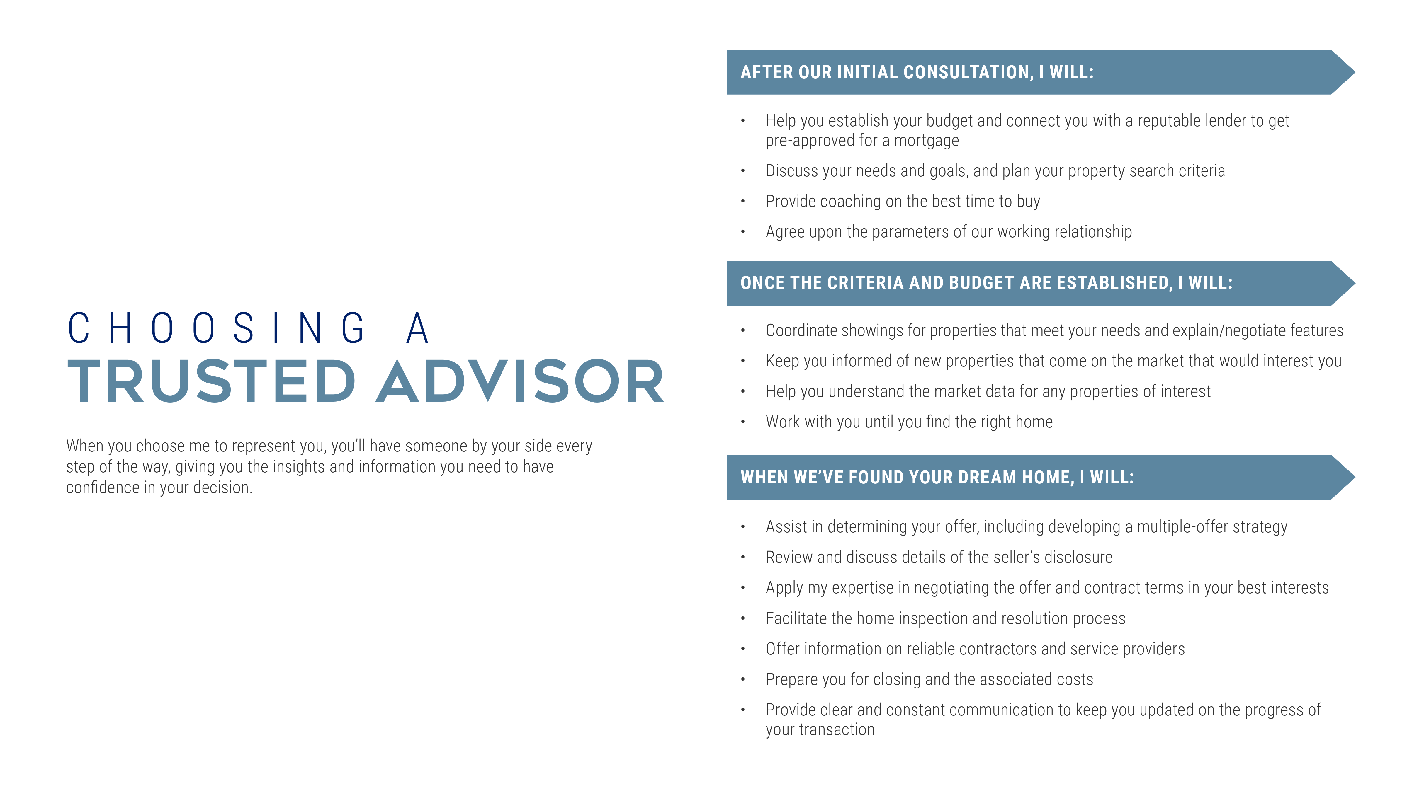 Choosing a trusted advisor